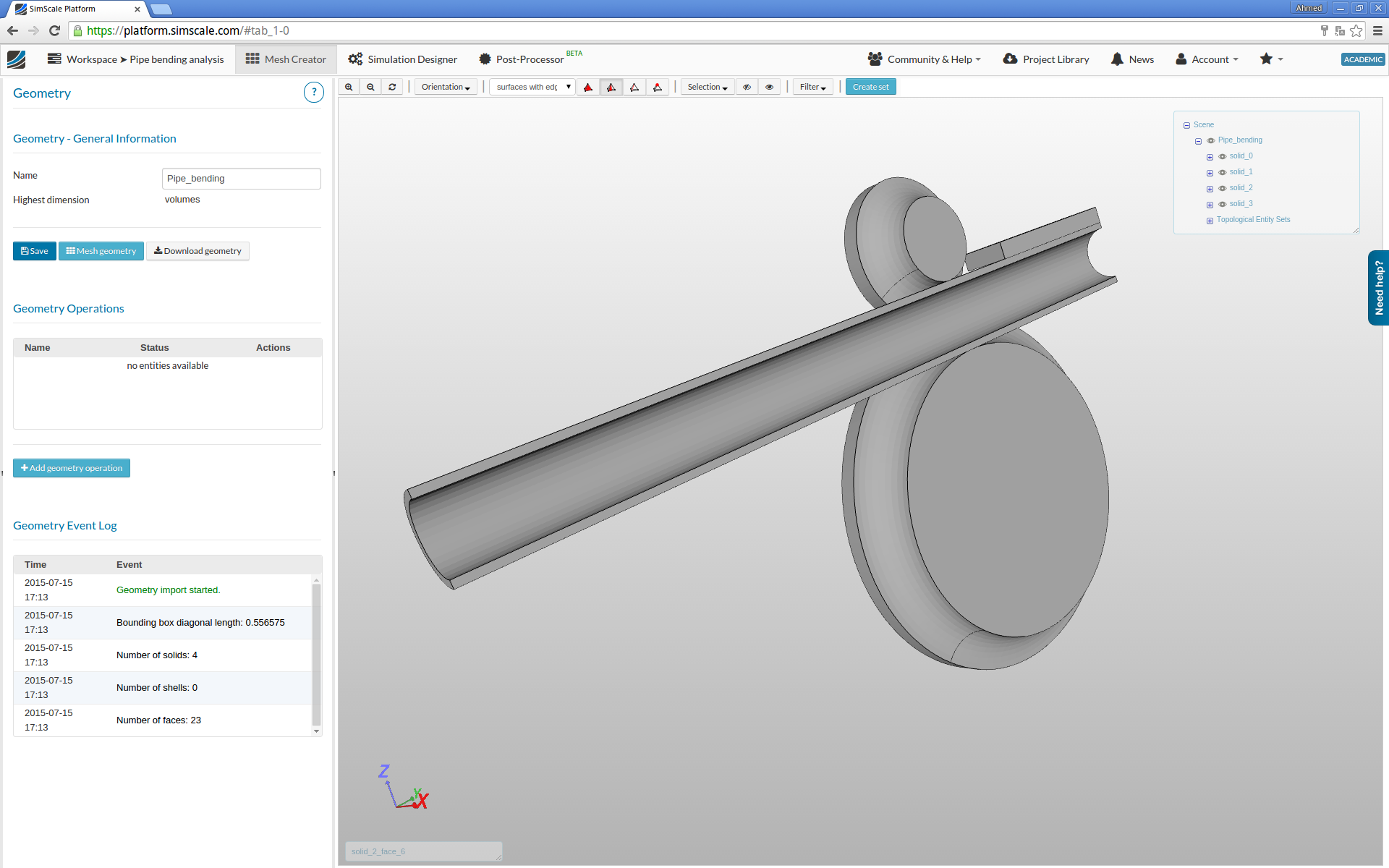 Bending of an Aluminium Pipe Simulation with FEA by ahmed...