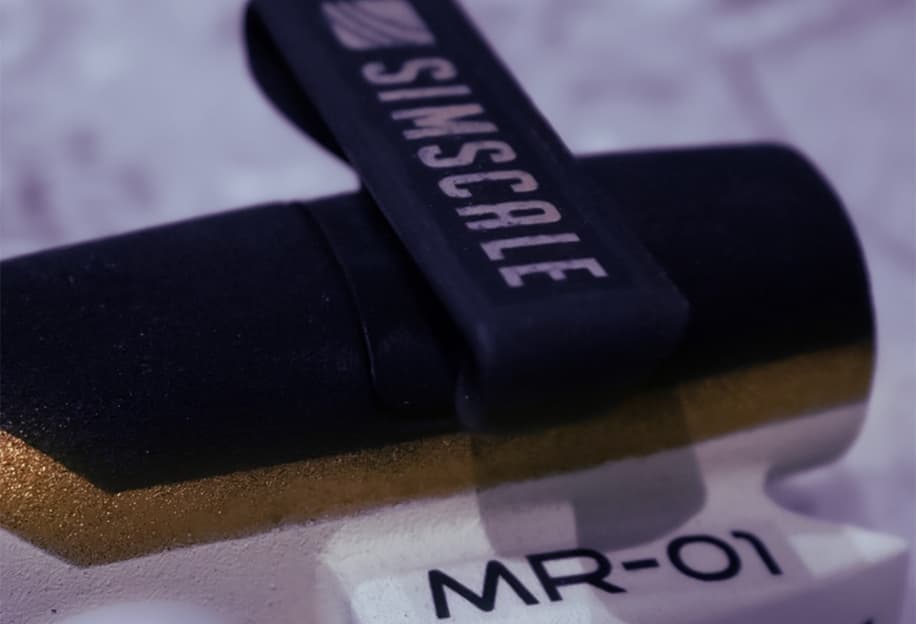 The rear of the Mitre Racing MR-01, displaying the SimScale logo