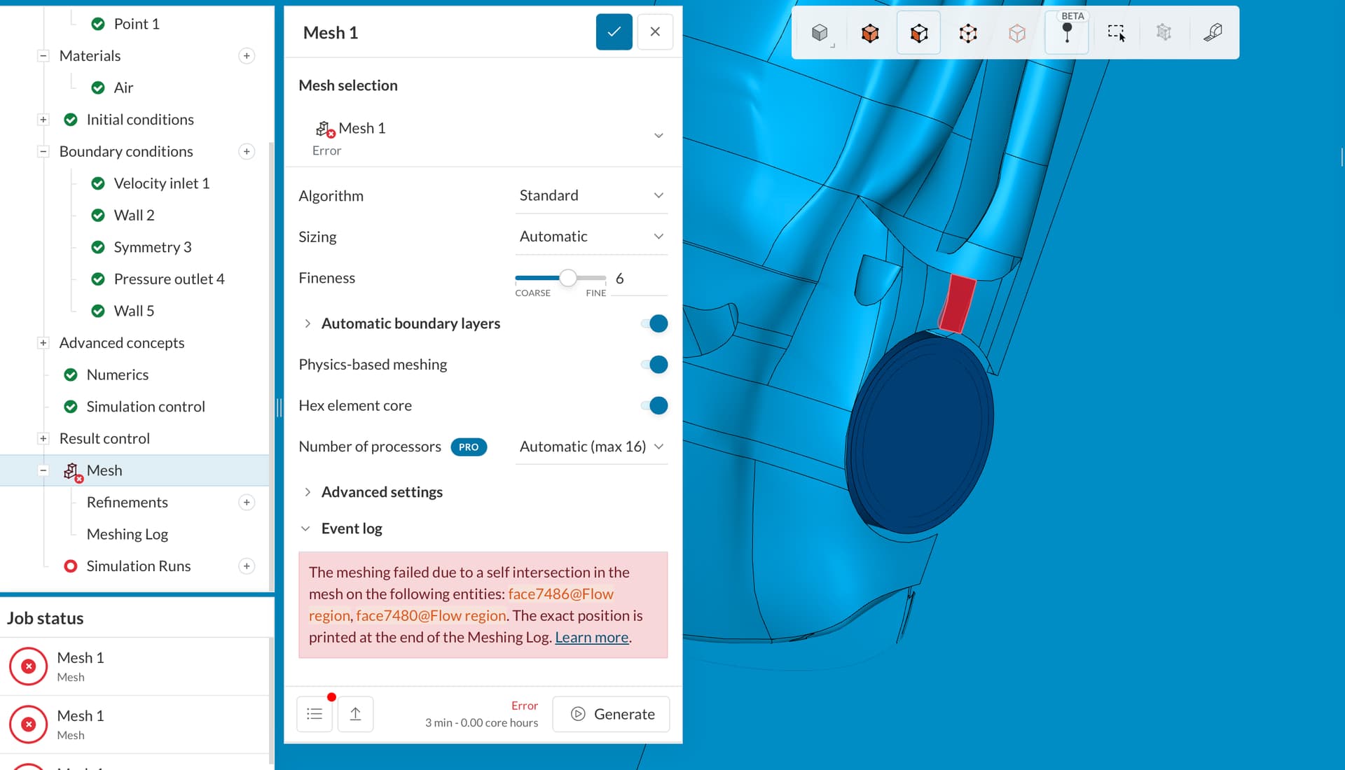 Mesh Fault Intersecting Faces - CAD & Meshing - SimScale CAE Forum