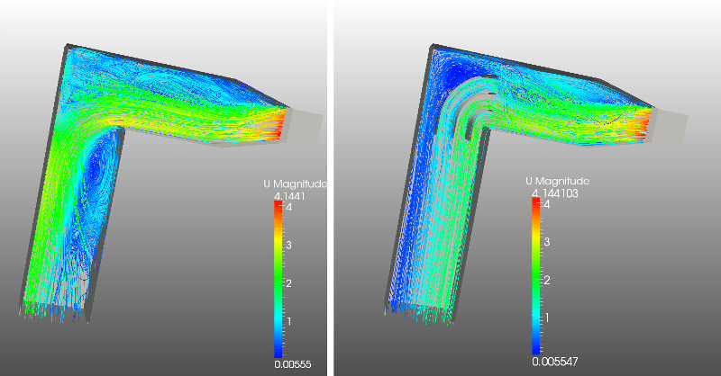 Post-processing image of an inlet duct design - Simulation with SimScale