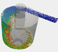 Particle flow analysis of a cyclone separator