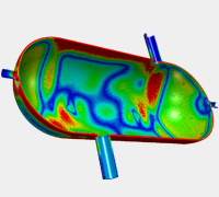 Thermostructural analysis of a pressure vessel