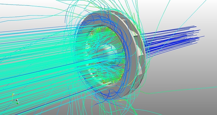Airflow simulation of a radial impeller