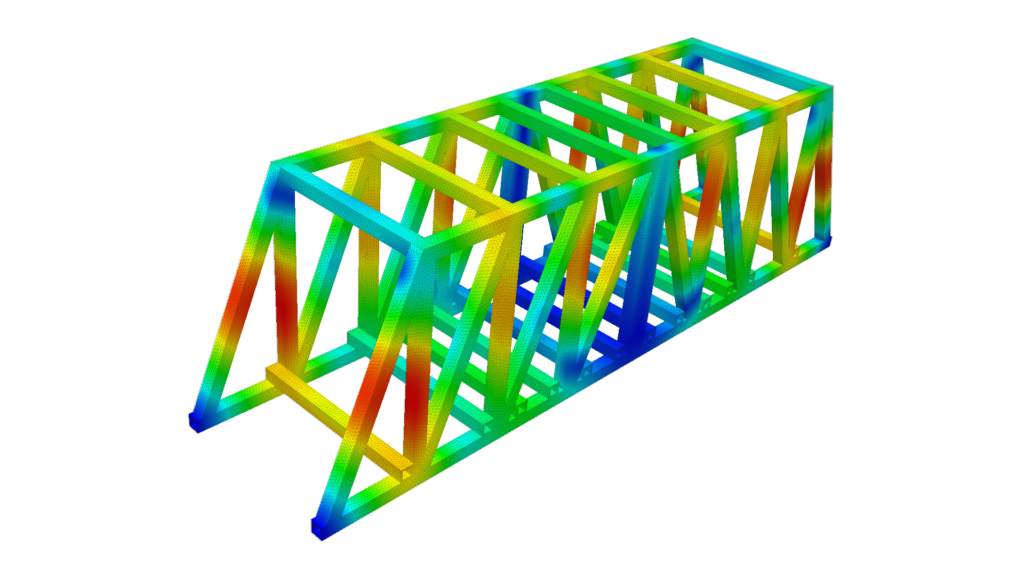 truss bridge eigenfrequency analysis fea simulation for architecture and construction