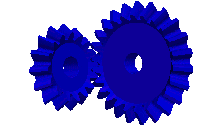 Solid mechanics analysis of gears in contact animation gif