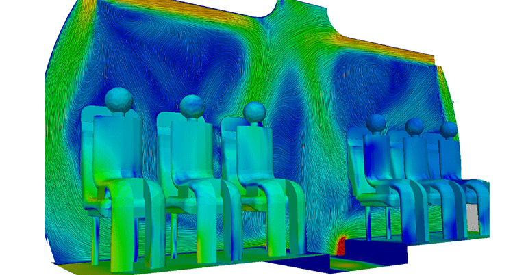 hvac application of aircraft cabin ventilation system design cfd simulation