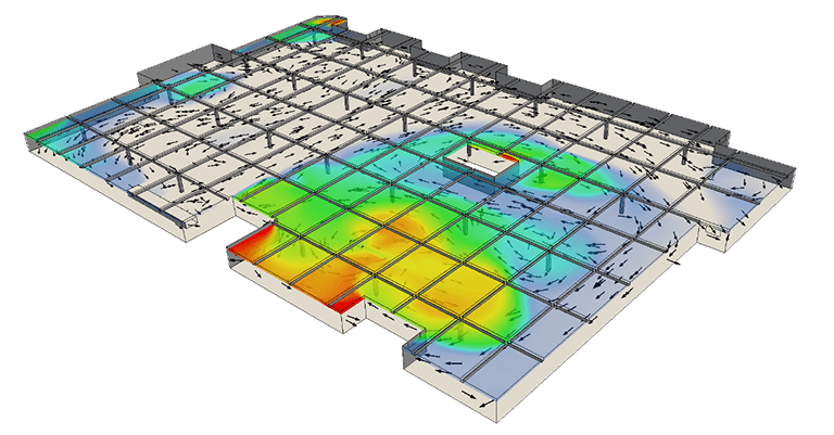 smoke propagation garage ventilation system cfd simulation