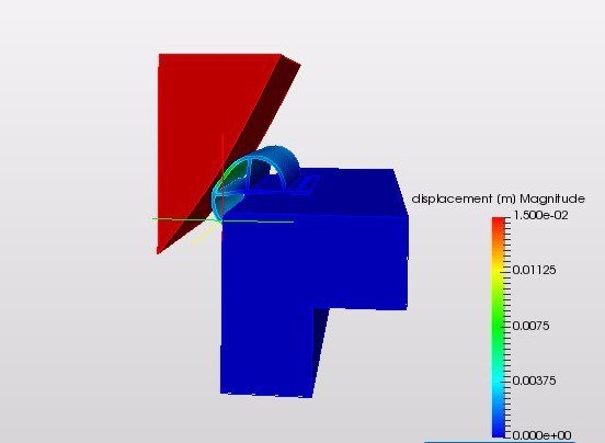 boat fender or boat bumper design, stress fields, displacements and deformation fields