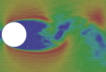 fluid flow analysis using OpenFOAM solver, Large Eddy Simulation, Flow over a cylinder