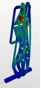 Stress analysis of a F1 car pedal with fea simulation software
