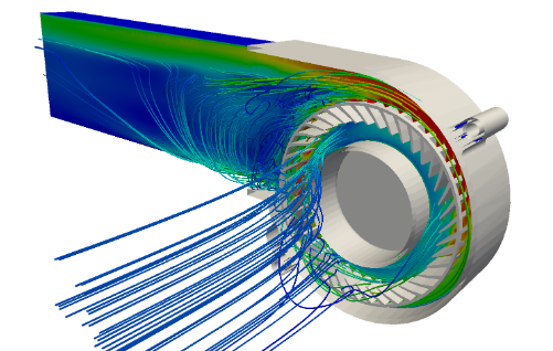 centrifugal fan or squirrel fan design cfd simulation