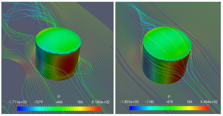 tank farm wind load analysis pressure distribution and streamline flow simulation