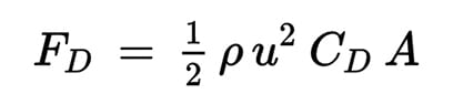 drag force equation for measuring air resistance