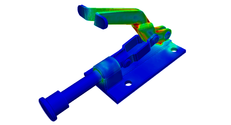 toggle clamp structural analysis fea simulation