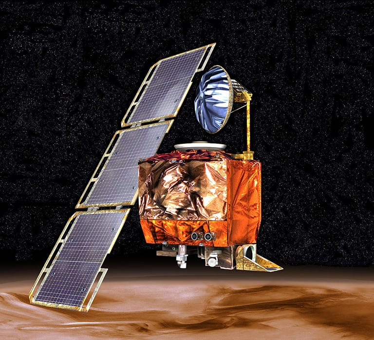 artist's conception of the Mars Climate Orbiter NASA spacecraft