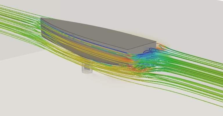 CFD analysis of water flow around the keel of a sailing yacht with SimScale