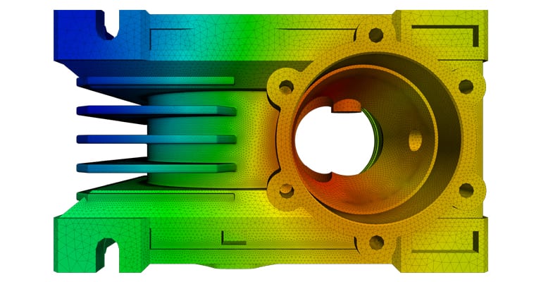 worm gearbox housing thermal simulation with SimScale