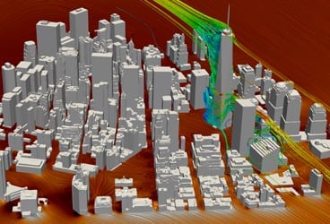 AEC industry wind load on New York CFD simulation