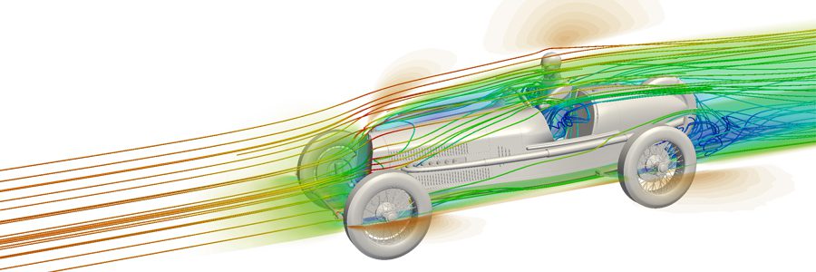 CFD simulation with SimScale of Alpha Romeo P2 (1930), the modified version of the car that won the first Automobile World Championship in 1925