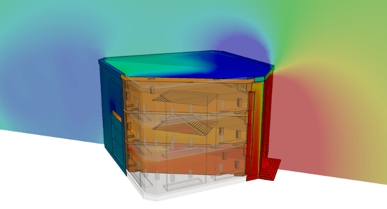 natural ventilation CFD simulation with SimScale building design simulation