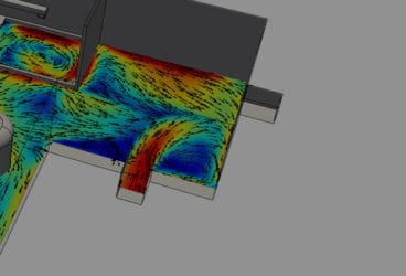 CFD analysis of industrial ventilation for industrial building design, HVAC design and HVAC simulation