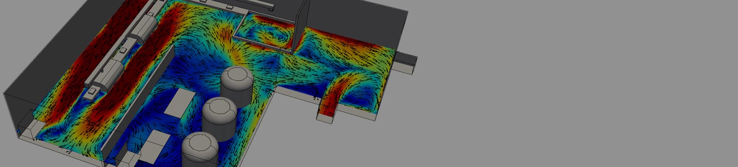 CFD analysis of industrial ventilation for industrial building design, HVAC design and HVAC simulation