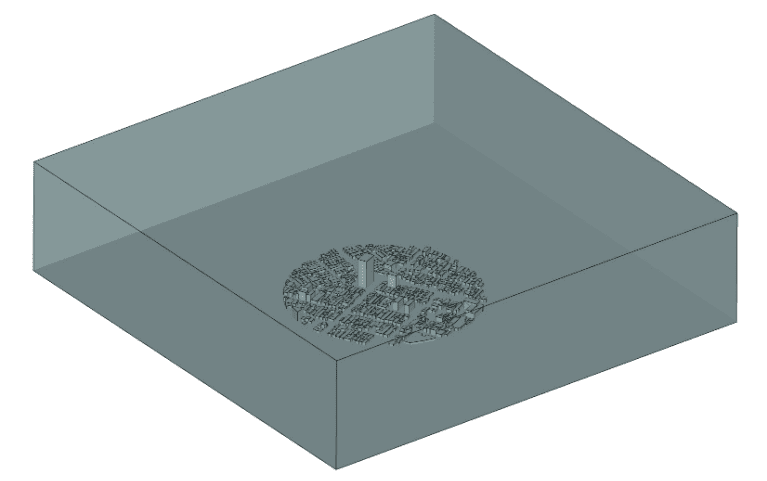 Niigata city model and geometry for pedestrian wind comfort wind analysis simulation