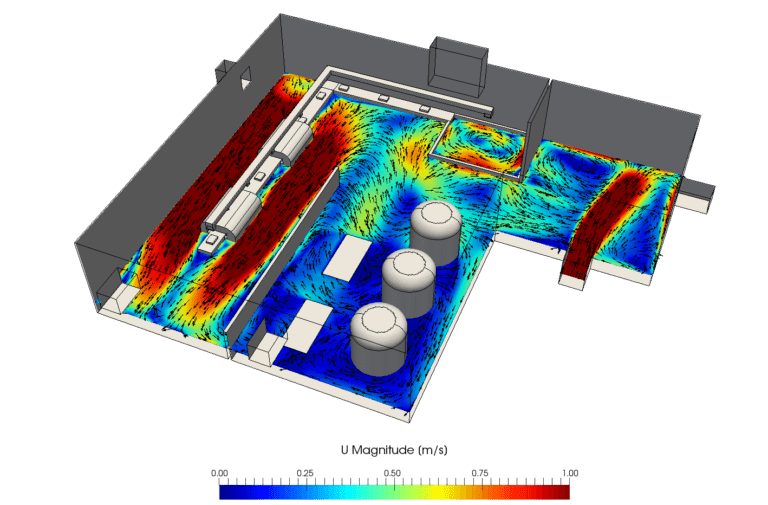 industrial ventilation fume extraction exhaust system cfd simulation velocity