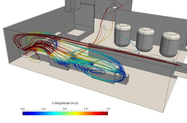 industrial ventilation fume extraction exhaust system cfd simulation streamlines