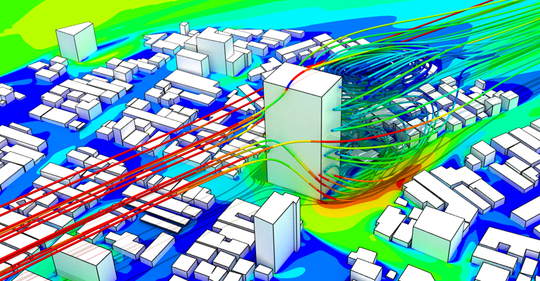 Wind comfort of pedestrians in Niigata city, Japan, with CFD simulation, wind engineering