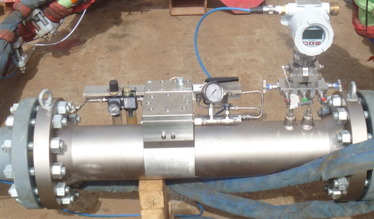 Flowmeter device under testing