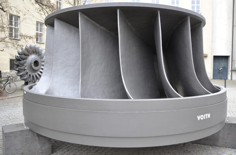 A Francis turbine manufactured by Voith