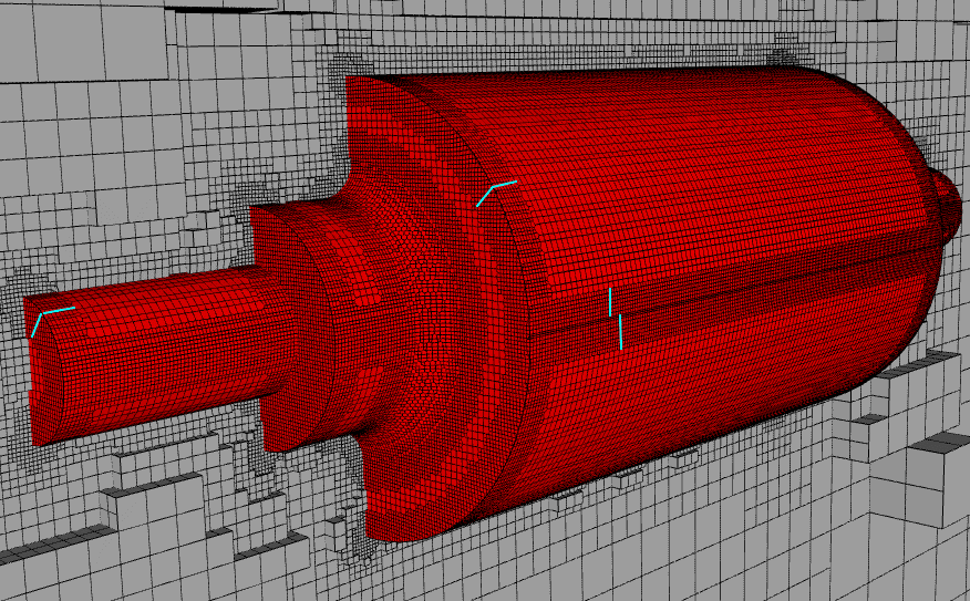 example result for a mesh with feature refinements