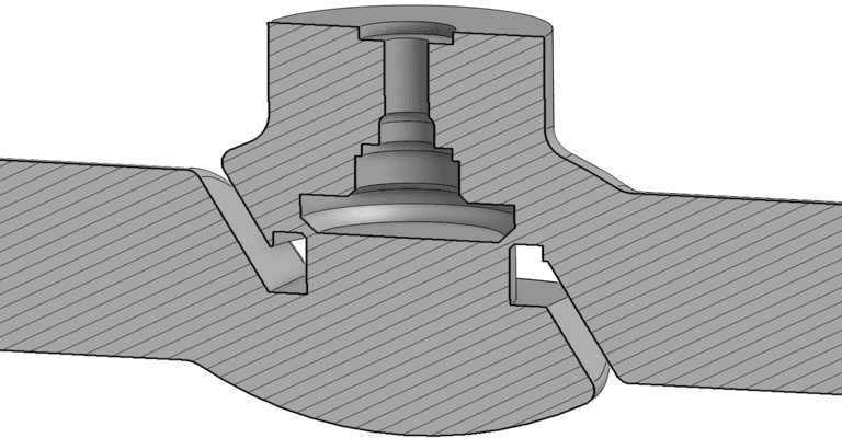 the negative of the valve geometry