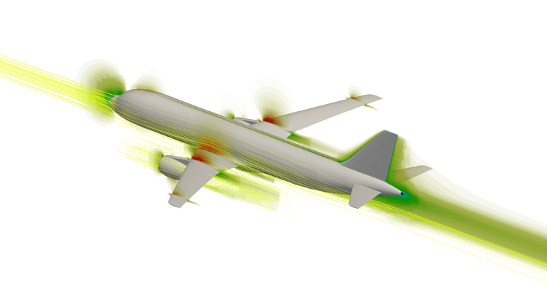 CFD simulation of airflow around a commercial airplane. Source: SimScale