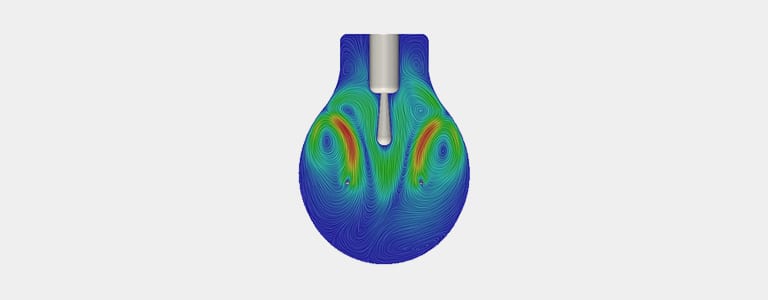 CFD simulation of convective heat transfer in a light bulb. Source: SimScale.