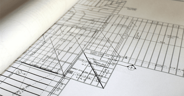 ventilation system design in a building design, blueprints