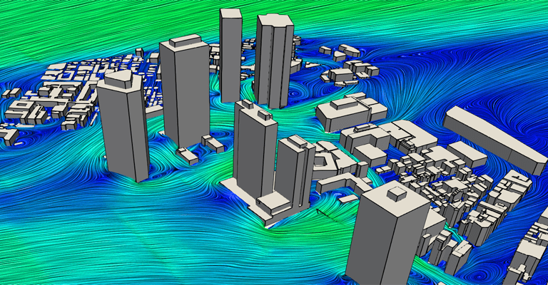 pedestrian wind comfort wind simulation through an online wind simulator