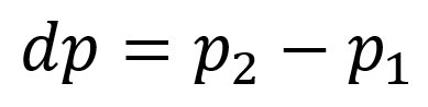 Dp is the pressure difference, and p is the boundary pressure.