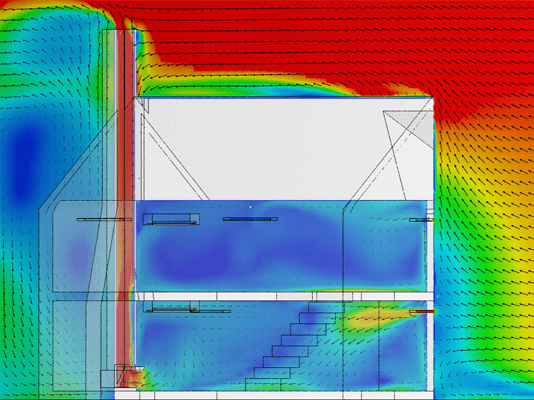 airflow velocity through a chimney 