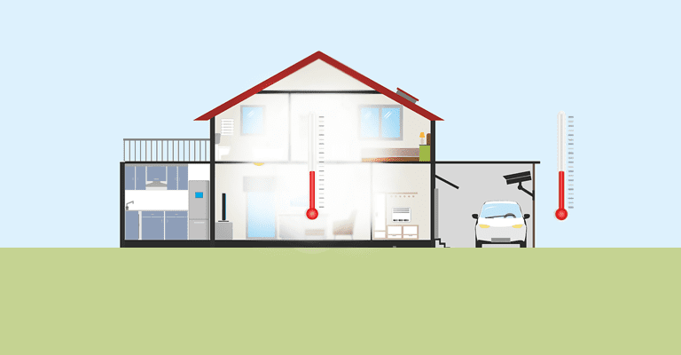 visualization of internal and external temperature difference that create buoyancy-driven ventilation effects