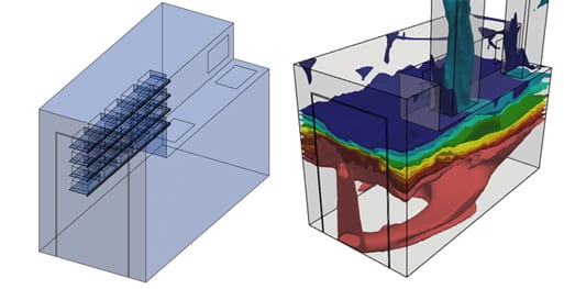 cad and iso results of thawing room simulation