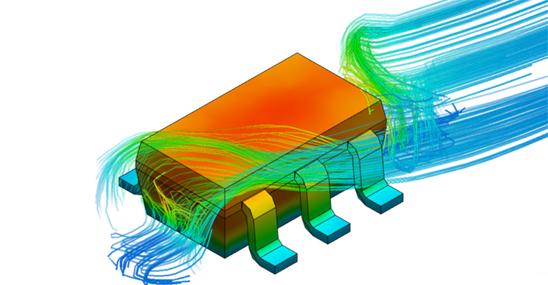 Surface temperatures and velocity streamlines on a detailed model