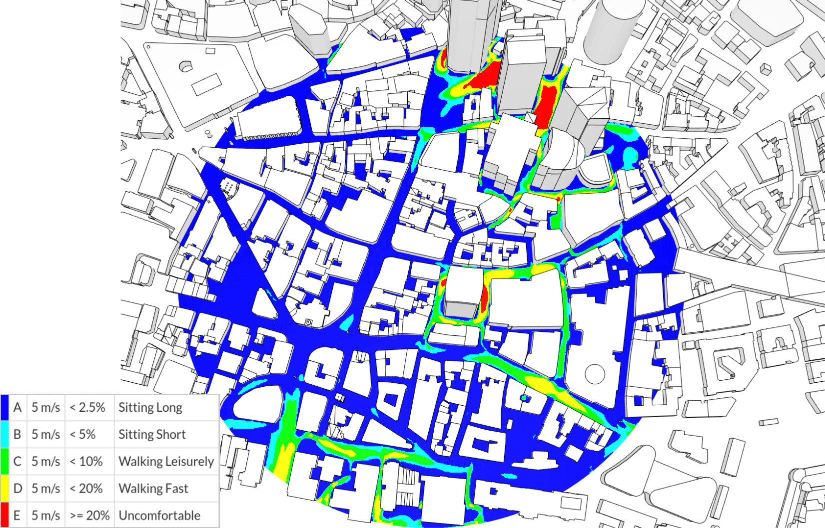 Pedestrian wind comfort simulation of Central London around the 20 Fenchurch Street building using NEN 8100 comfort criteria
