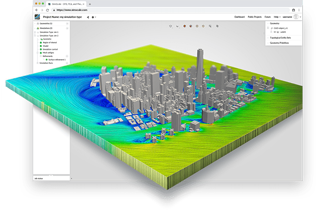 cfd study of urban landscape with cloud-based wind simulation software