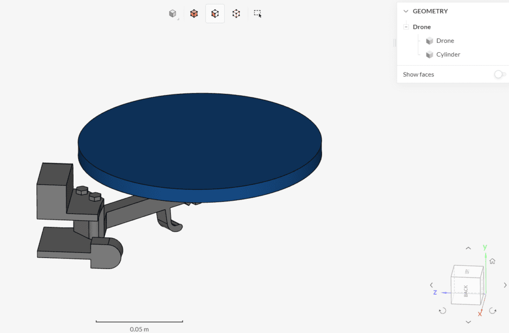 generated cylinder in cad mode from faces