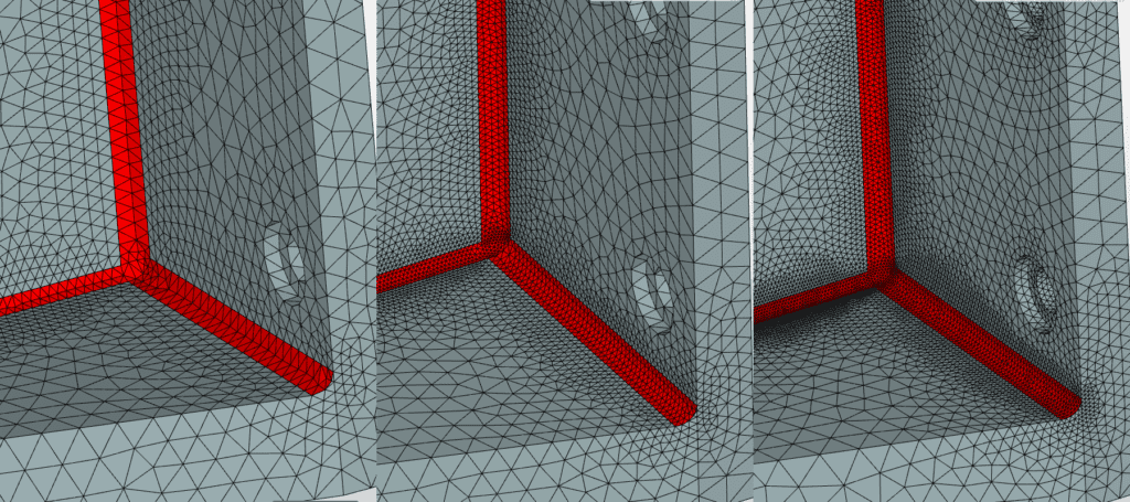 SimScale mesh refinement example on an edge of a product