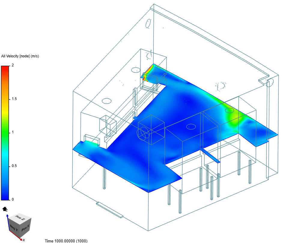 airflow at waist height near the entry to the fume hood velocity analysis 