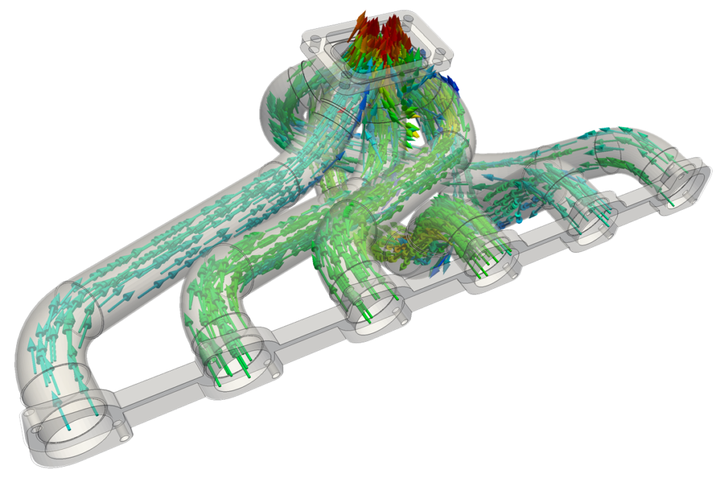 CFD analysis of piping work at the manifold of an engine
