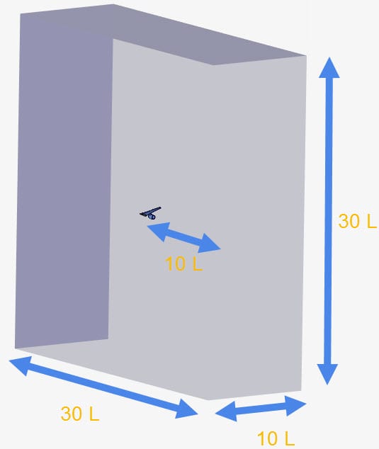 enclosure dimensions for a wing